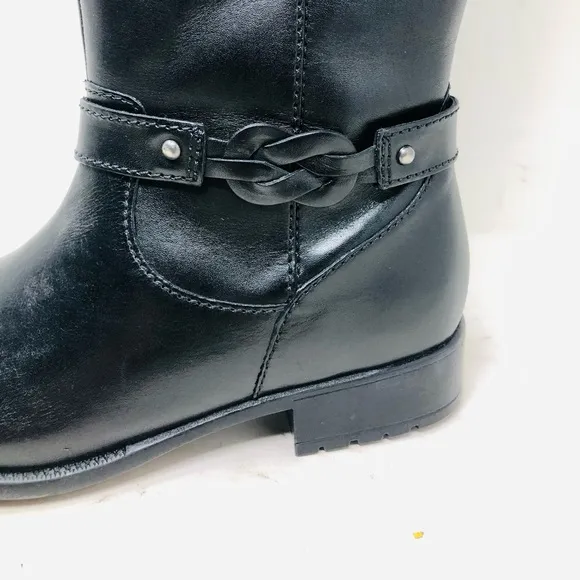 New W/Box Clarks Plaza Market Leather Riding Boots
