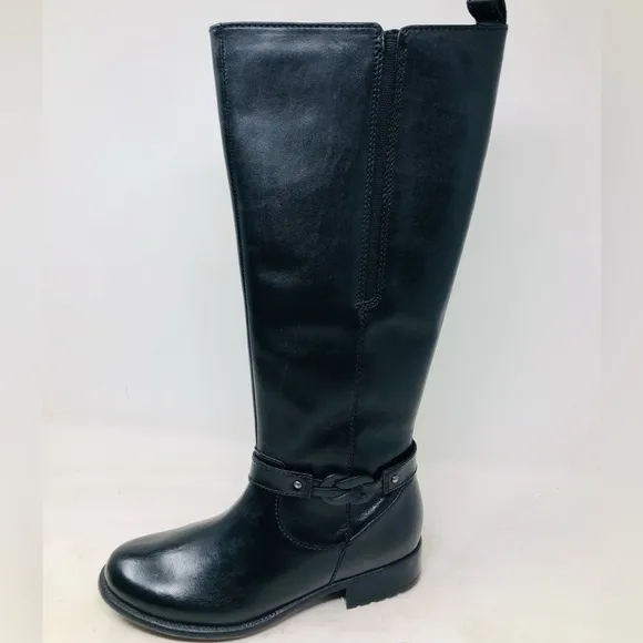 New W/Box Clarks Plaza Market Leather Riding Boots