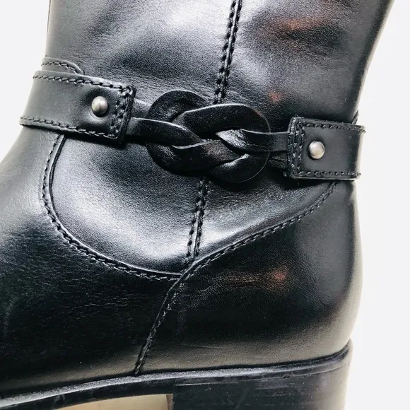 New W/Box Clarks Plaza Market Leather Riding Boots