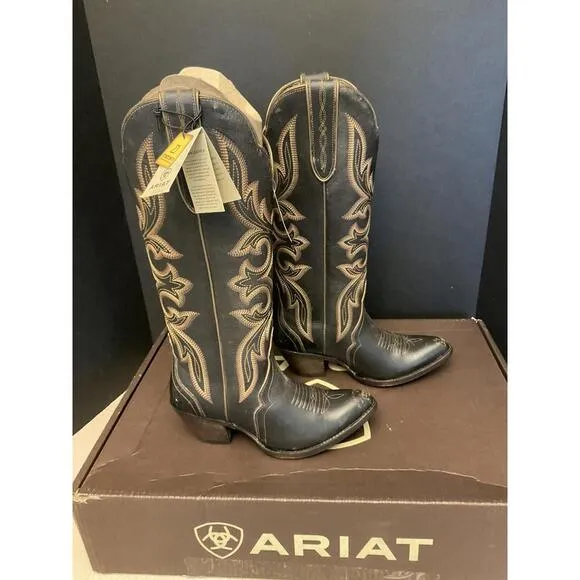New! Womens Ariat Belinda Stretch Fit Beduino Black Western Boots. Size 6.5.