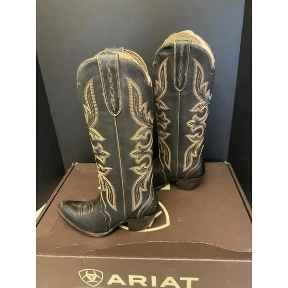 New! Womens Ariat Belinda Stretch Fit Beduino Black Western Boots. Size 6.5.