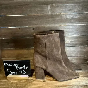 New Womens Marion Parke‎ Winnie Brown Suede Casual Block Ankle Boots Size EU 40