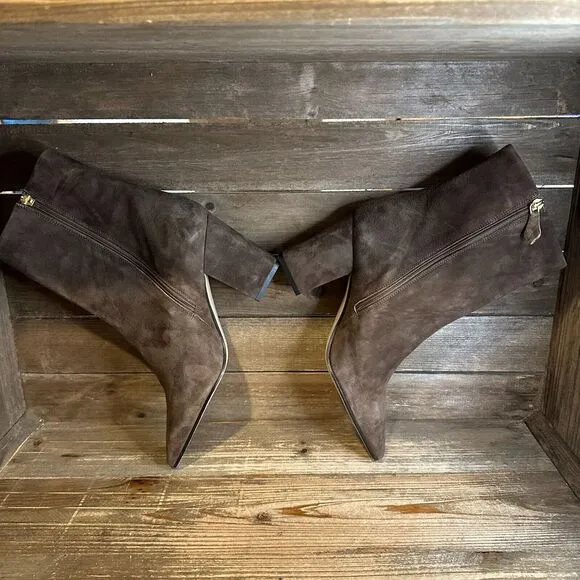 New Womens Marion Parke‎ Winnie Brown Suede Casual Block Ankle Boots Size EU 40