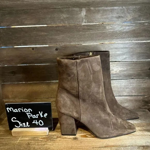 New Womens Marion Parke‎ Winnie Brown Suede Casual Block Ankle Boots Size EU 40