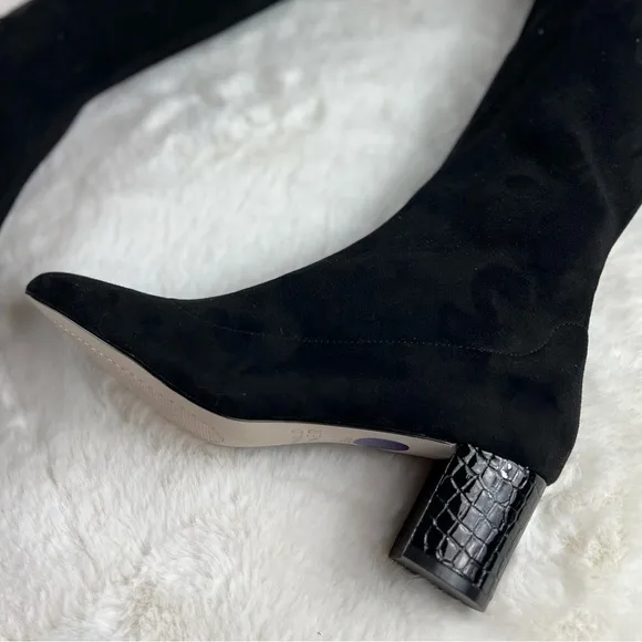 NEW Womens Size 8.5 Donald Pliner Dolores Knee High Stretch Suede Black Boots
