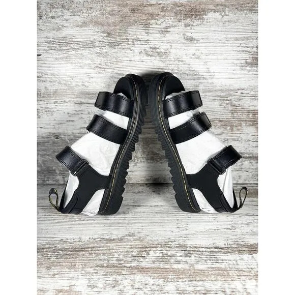 NEW Youth Dr. Martens Klaire Y Black Strappy Sandals Sz 5