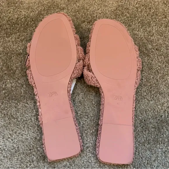 NEW Zara Fabric Crossover Pink Sandals 2627/810 Size 10