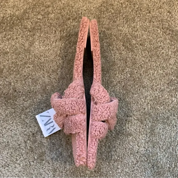 NEW Zara Fabric Crossover Pink Sandals 2627/810 Size 10