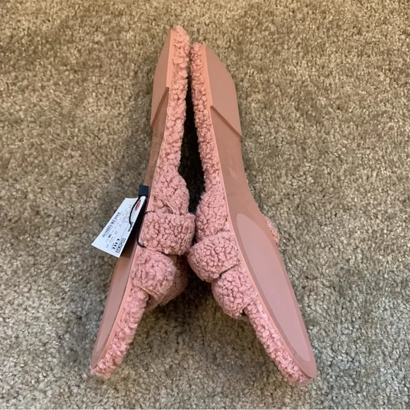 NEW Zara Fabric Crossover Pink Sandals 2627/810 Size 10