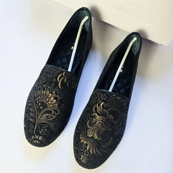 NIB Birdies The Starling, Black Floral Suede