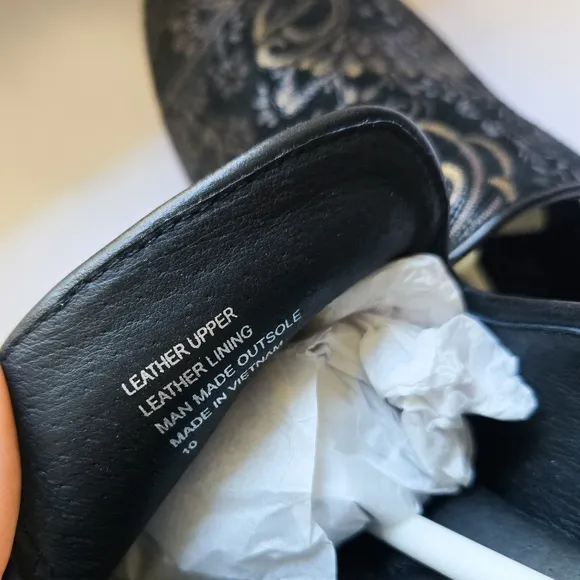 NIB Birdies The Starling, Black Floral Suede