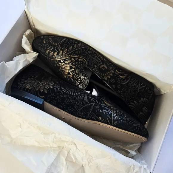 NIB Birdies The Starling, Black Floral Suede