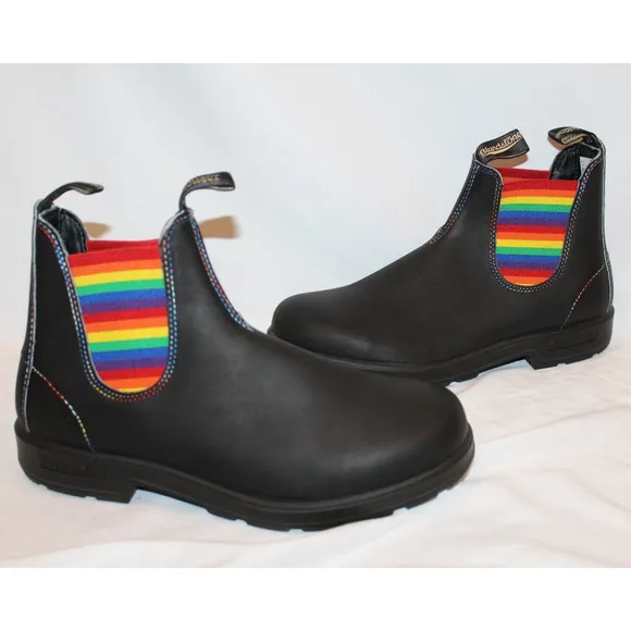NIB Blundstone 2105 Men's‎ Colored Leather Chelsea Boots Rainbow BLACK