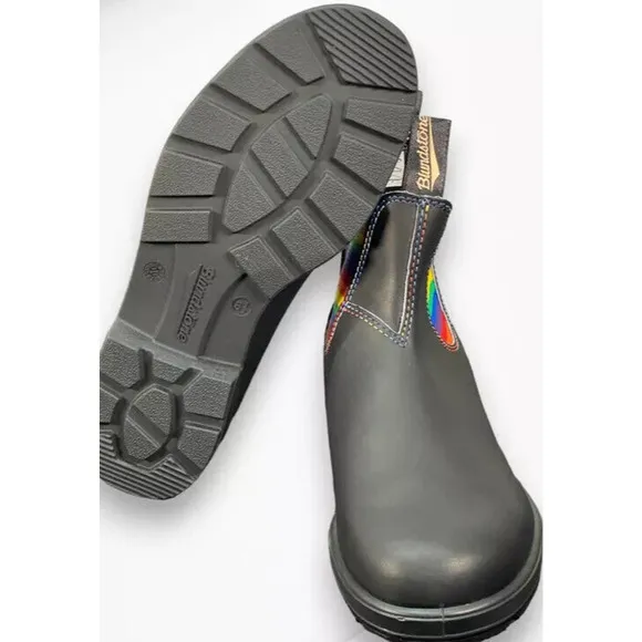 NIB Blundstone 2105 Men's‎ Colored Leather Chelsea Boots Rainbow BLACK