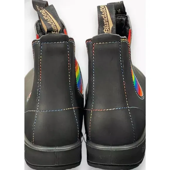 NIB Blundstone 2105 Men's‎ Colored Leather Chelsea Boots Rainbow BLACK