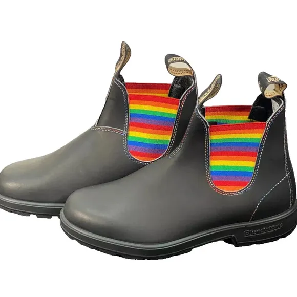 NIB Blundstone 2105 Men's‎ Colored Leather Chelsea Boots Rainbow BLACK