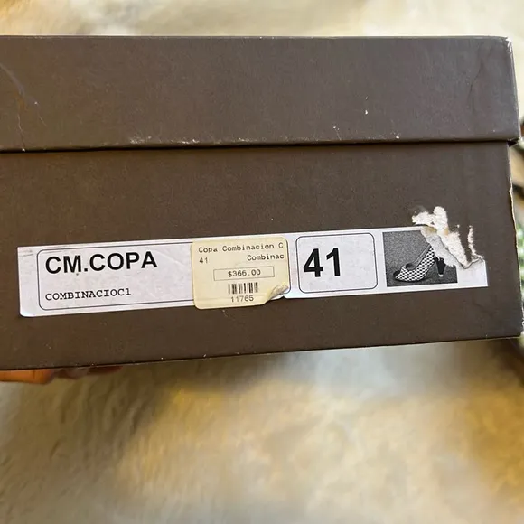 nib CHIE MIHARA Copa Geometric Slingback Sandal Heels in Green &amp; White – Size 11