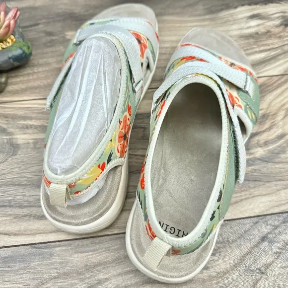 NIB Earth Origins Saco 9M Slingback Comfort Sport Sandals Green Multi