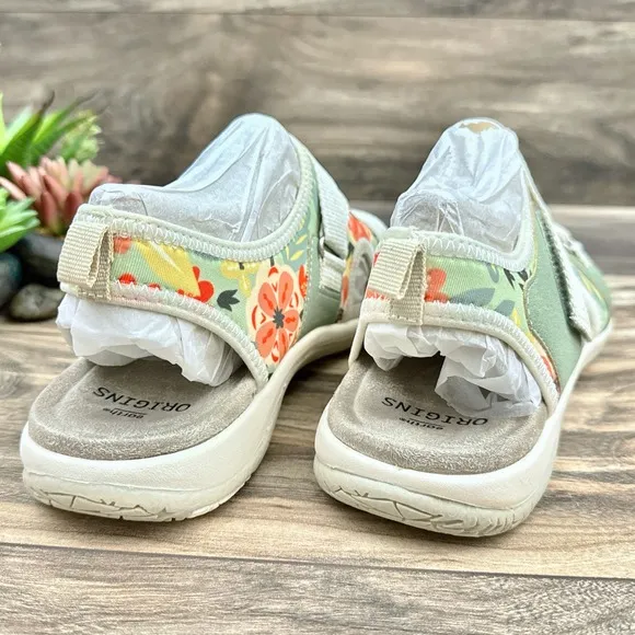 NIB Earth Origins Saco 9M Slingback Comfort Sport Sandals Green Multi