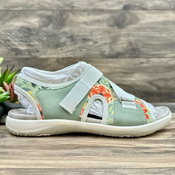 NIB Earth Origins Saco 9M Slingback Comfort Sport Sandals Green Multi
