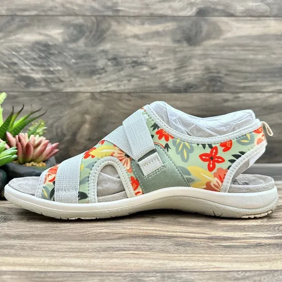 NIB Earth Origins Saco 9M Slingback Comfort Sport Sandals Green Multi
