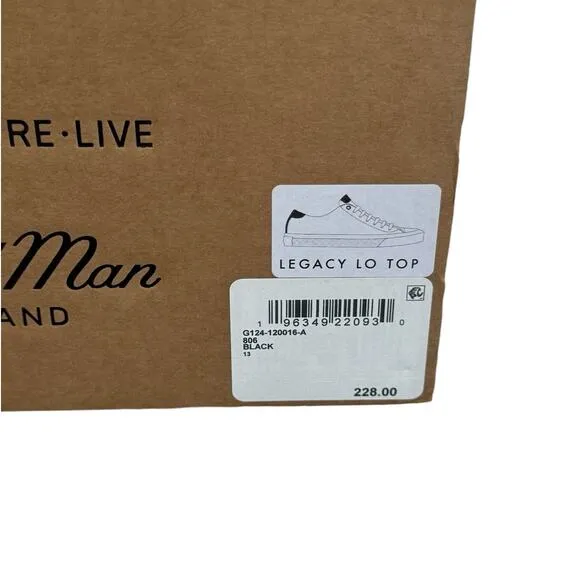NIB! Good Man Brand Legacy Lo Top Canvas Sneakers - Size 13 (MSRP $228)