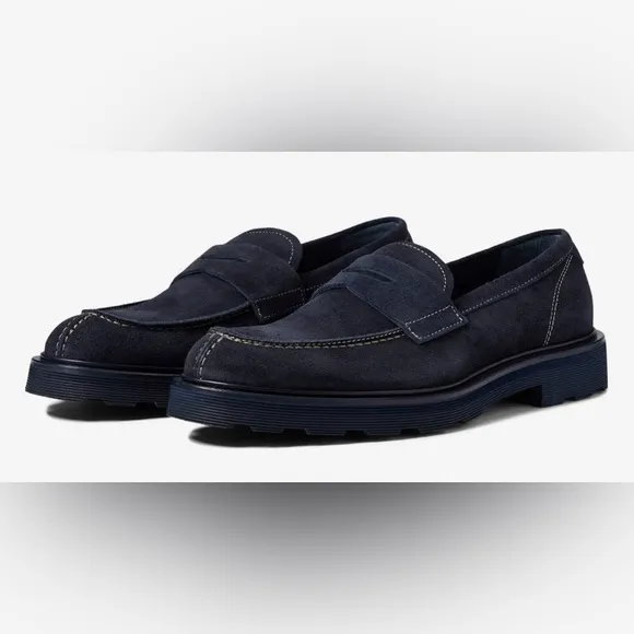 NIB Good Man Brand Lexington Loafers in Navy Suede Blue - Size 10