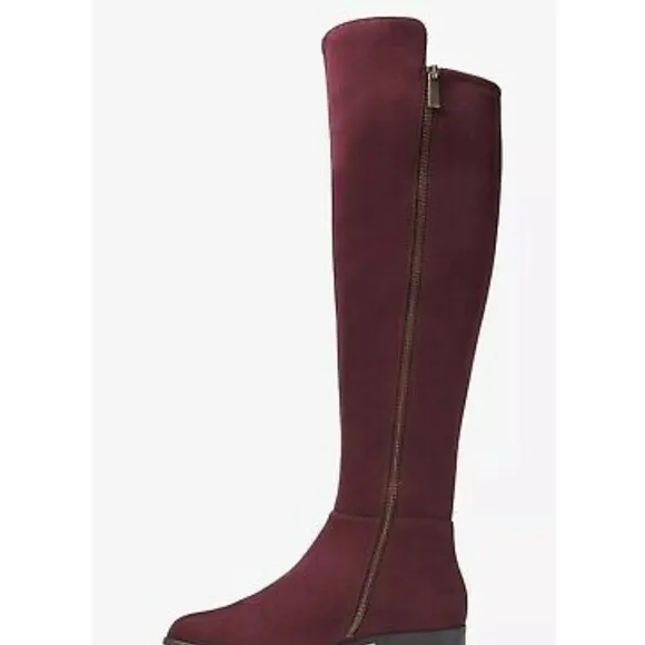 NIB Michael Kors Bromley Flat Damson Suede Boots