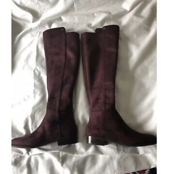 NIB Michael Kors Bromley Flat Damson Suede Boots