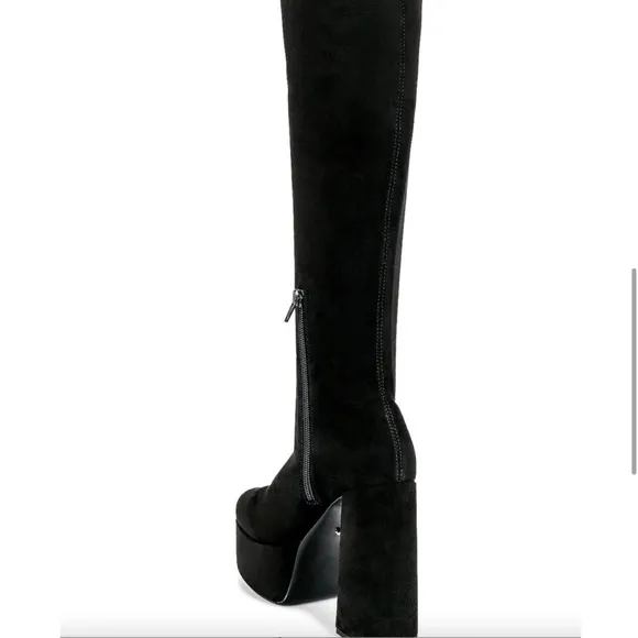 NIB NWT Tony Bianco Toniq Platform Boot Black Stretch Suede REVOLVE sz 7.5