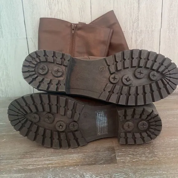 NIB- Olivia Miller Kristen Knee High Riding Boots Women's Size 6.5 in Brown