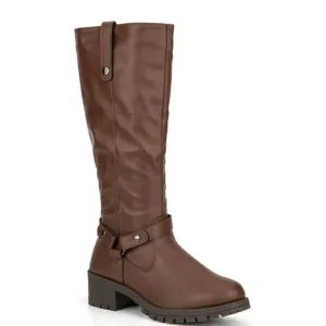 NIB- Olivia Miller Kristen Knee High Riding Boots Women's Size 6.5 in Brown