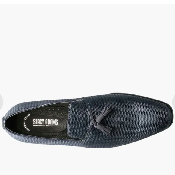 :NIB Stacy Adams Tazewell navy Loafers w/ Tassels &amp; Memory Foam Size 13M slip-on