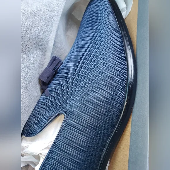 :NIB Stacy Adams Tazewell navy Loafers w/ Tassels &amp; Memory Foam Size 13M slip-on