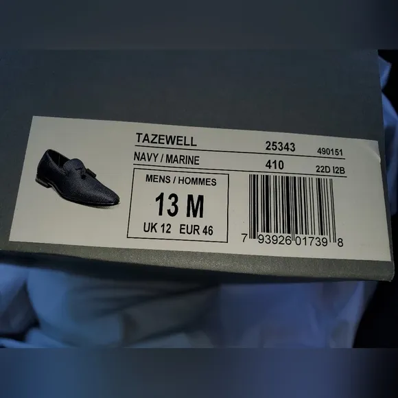 :NIB Stacy Adams Tazewell navy Loafers w/ Tassels &amp; Memory Foam Size 13M slip-on