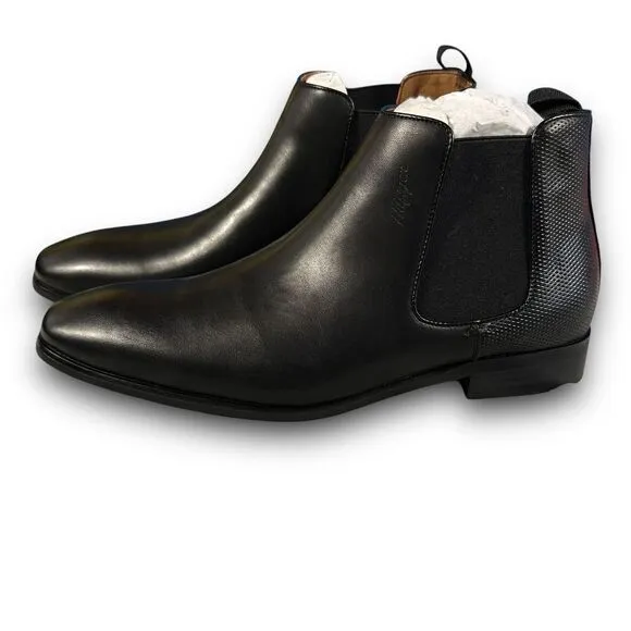 NIB Tommy Hilfiger Sz 9.5 Sesame Square‎ Toe Chelsea Black Boots.