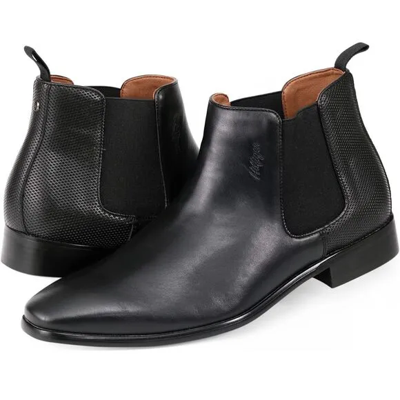 NIB Tommy Hilfiger Sz 9.5 Sesame Square‎ Toe Chelsea Black Boots.