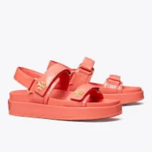 NIB Tory Burch KIRA Sport Chunky Platform Sandals CORAL  - 5 11 7.5