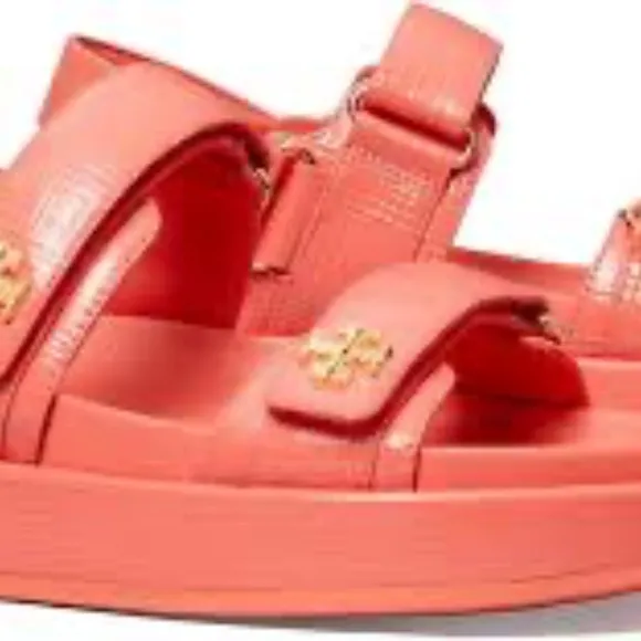 NIB Tory Burch KIRA Sport Chunky Platform Sandals CORAL  - 5 11 7.5