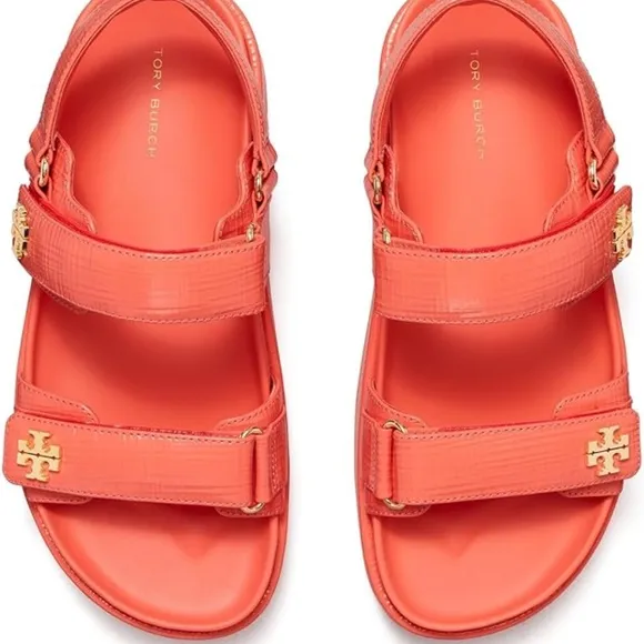 NIB Tory Burch KIRA Sport Chunky Platform Sandals CORAL  - 5 11 7.5