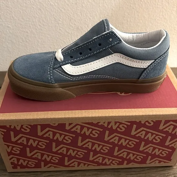 NIB [Vans] Old Skool Blue Gum/White Tennis Shoe Sneakers Little Kids Sz 12