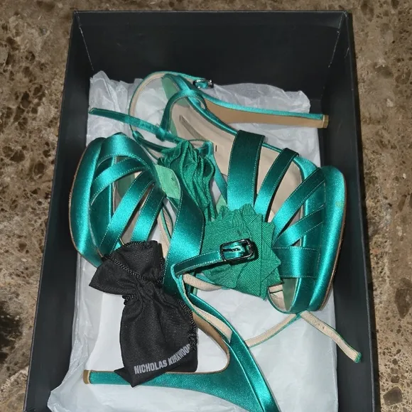 Nicholas Kirkwood Elegant Green Strappy Sandals