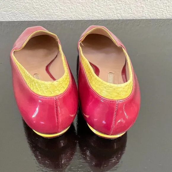 Nicholas Kirkwood Rare Neon Patent Leather Loafers Size 38