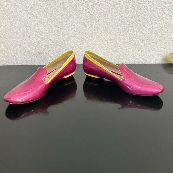Nicholas Kirkwood Rare Neon Patent Leather Loafers Size 38