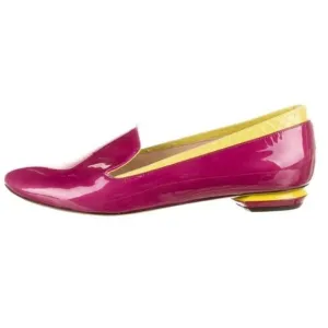 Nicholas Kirkwood Rare Neon Patent Leather Loafers Size 38
