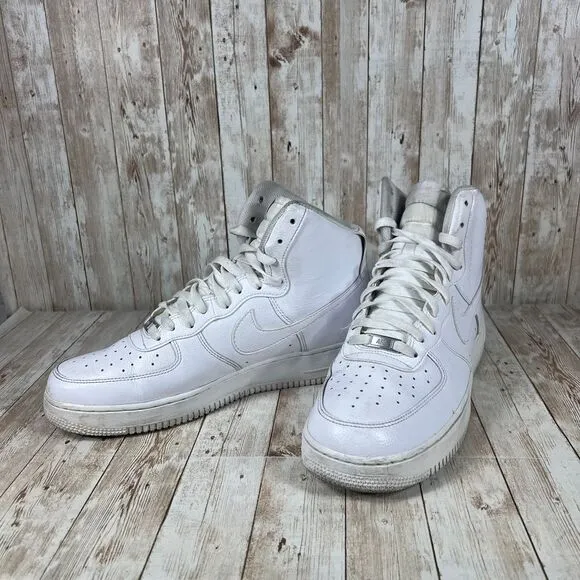 Nike Air Force 1 '07 High Mens‎ Size 12 White Athletic Shoes Sneakers 315121-115