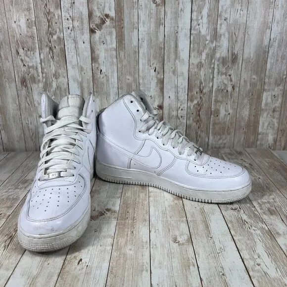 Nike Air Force 1 '07 High Mens‎ Size 12 White Athletic Shoes Sneakers 315121-115