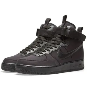 Nike Air Force 1 Canvas Black on Black High Top Anthracite Basketball Sn…