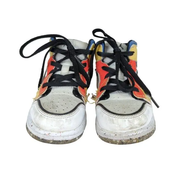 Nike Air Jordan 1 Kids Size 10C High Top Sneakers Multicolor Canvas Basketball