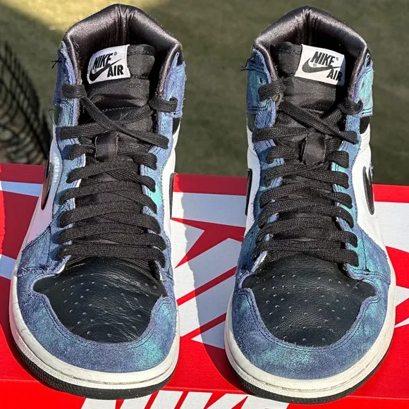 Nike Air Jordan 1 Retro &quot;Tie Dye&quot; High-Top Casual Sneakers - Womens 9.5 | Mens 8
